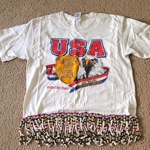 Beaded USA troops  T-shirt